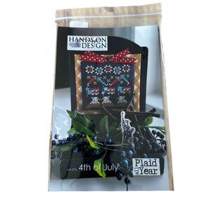 Hands On Design 4th Of July Cross Stitch Kit Pattern Plaid All Year USA Eagles